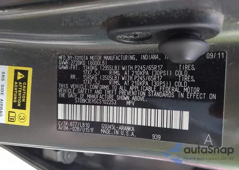 2012 Toyota Highlander Se V6 from USA, damaged, VIN 5TDBK3EH5CS102253